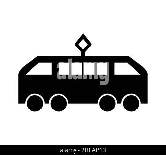 tram icon illustrated in vector on white background Stock Vector