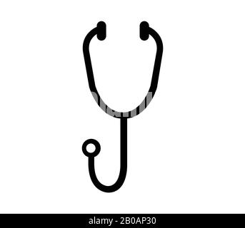 stethoscope icon illustrated in vector on white background Stock Vector