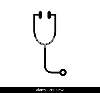 stethoscope icon illustrated in vector on white background Stock Vector