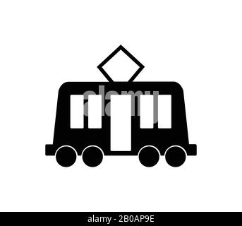 tram icon illustrated in vector on white background Stock Vector