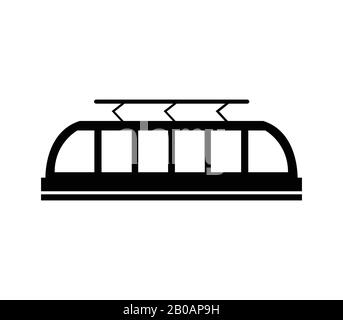 tram icon illustrated in vector on white background Stock Vector