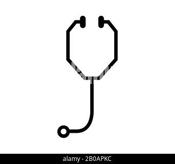 stethoscope icon illustrated in vector on white background Stock Vector