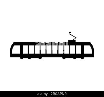 tram icon illustrated in vector on white background Stock Vector