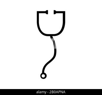 stethoscope icon illustrated in vector on white background Stock Vector