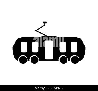 tram icon illustrated in vector on white background Stock Vector