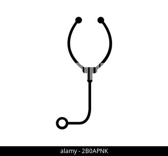 stethoscope icon illustrated in vector on white background Stock Vector