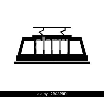 tram icon illustrated in vector on white background Stock Vector