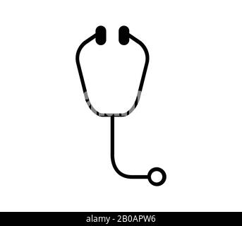 stethoscope icon illustrated in vector on white background Stock Vector