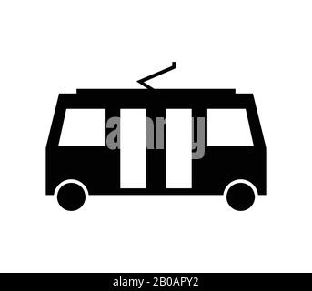 tram icon illustrated in vector on white background Stock Vector