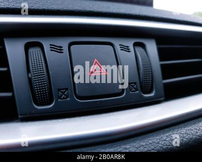 Picture of Hazard Button on A Car Stock Photo