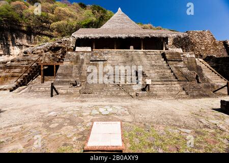 House of the Eagle warriors, The Warrior Temple, Temple I, Malinalco archaeological site, State of Mexico, Mexico, Central America Stock Photo