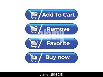 Shopping cart icon or button, Add to cart flat sign symbols logo Stock Vector