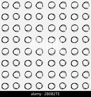 Seamless pattern consisting of circles hand drawn. Stock Vector