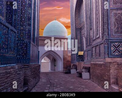 The Registan, the ancient city of Samarkand - Uzbekistan Stock Photo
