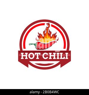 Hot Chili logo designs concept vector, Fire Chili logo symbol, Spice food symbol icon Stock Vector