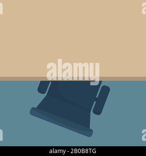 Top view of office chair and desk. Vector illustration in flat design Stock Vector