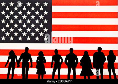 american people and USA flag as concept for presidential democratic election 2020 Stock Photo
