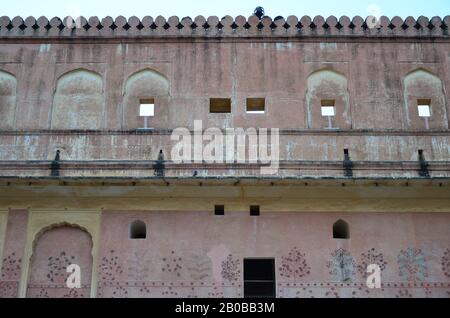 Architectural beauty of Amer Palace (Amber Palace), Jaipur, Rajasthan, India Stock Photo