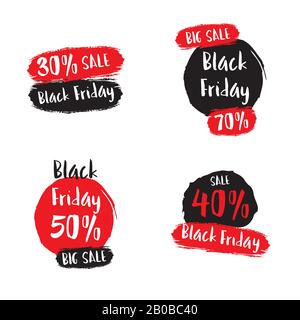 Black friday label,Big sale signs,isolated on white background,vector illustration Stock Vector