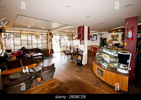 Coffe shop  in Leh, Himalayas. Ladakh, India Stock Photo
