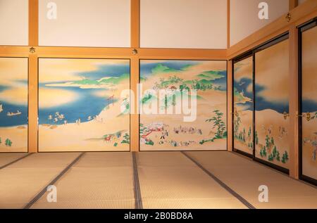 Interior of Hommaru Palace inside grounds of Nagoya Castle, Nagoya, Japan Stock Photo