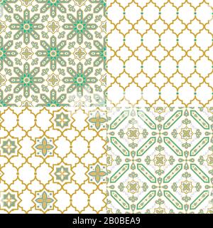 Oriental arabic seamless pattern. Traditional Arabic Islamic background decorative design. Stock Vector