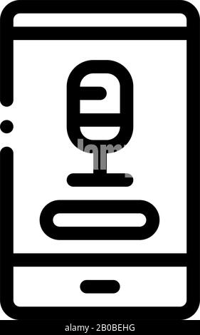 Phone Recording Icon Vector Outline Illustration Stock Vector