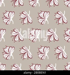 apple tree blooms seamless vector springtime pattern in muted colors Stock Vector