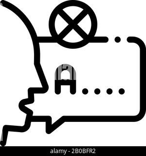 Mispronunciation Icon Vector Outline Illustration Stock Vector