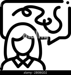 Incoherent Speech Icon Vector Outline Illustration Stock Vector