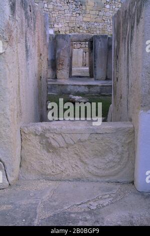 MALTA, TARXIEN TEMPLES, SECOND TEMPLE OF TARXIEN, 2500 B.C. Stock Photo