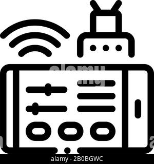 Phone Control Icon Vector Outline Illustration Stock Vector