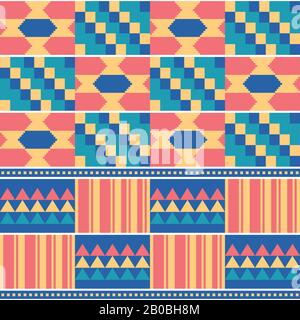 Ghana African tribal Kente cloth style vector seamless textile pattern,  geometric nwentoma design in green Stock Vector Image & Art - Alamy