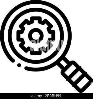Gear Research Icon Vector Outline Illustration Stock Vector