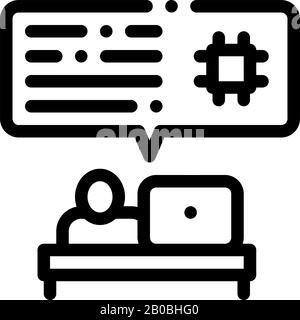 Programming Code Icon Vector Outline Illustration Stock Vector