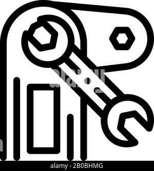 Mechanical Repair Icon Vector Outline Illustration Stock Vector