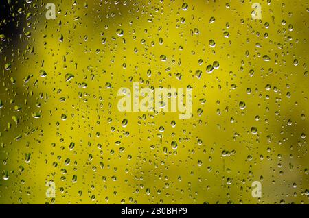 Raindrops On A Window Pane Stock Photo