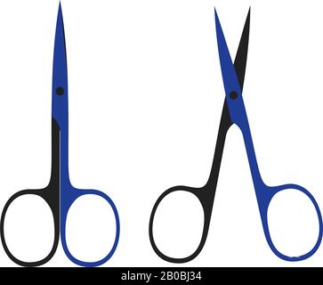 Nail scissors icon in flat style isolated on white background. Make up ...