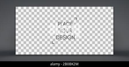 Photo frame mockup. Chess board background. Blank space for your design. Vector illustration. Stock Vector