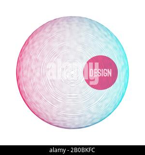 Sphere with connected lines and dots. Global digital connections. Wireframe illustration. Abstract 3d grid design. Technology style. Stock Vector