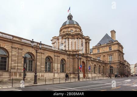 Paris, France - January 20, 2019: Senate of France at the Luxembourg Palace Stock Photo