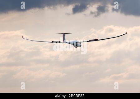 Glider about to land, Germany Stock Photo