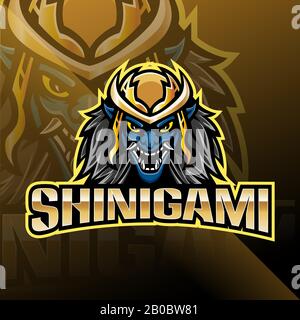 Shinigami sport mascot logo design Stock Vector