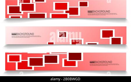 rectangular banner background vector. geometric shape design Stock Vector