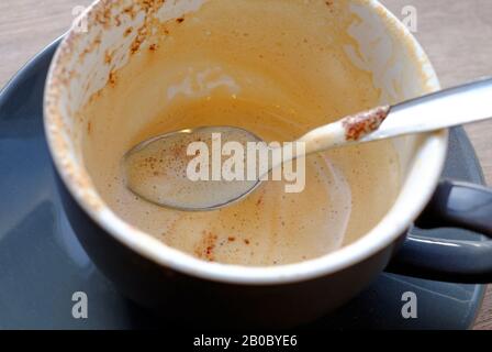 empty cup of cappuccino coffee Stock Photo