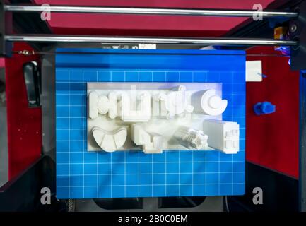 Architectural model printed in a 3D printer. 3D dimensional. Stock Photo