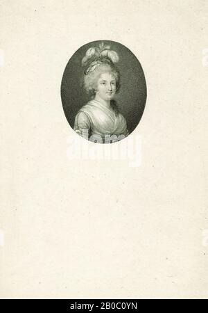 Francesco Bartolozzi, Portrait of Madame Elisabeth (Sister of Louis XVI), ca. 1770-1790, stipple engraving on paper, 3 in. x 2 1/2 in. (7.62 cm. x 6.35 cm.) Stock Photo