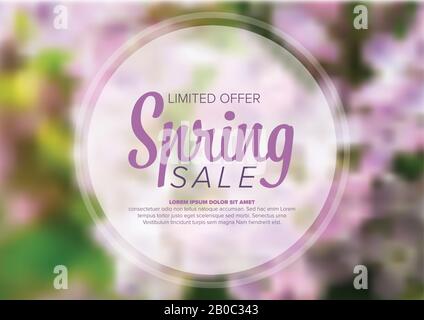Fresh spring abstract floral sale flyer with place for your text Stock Vector