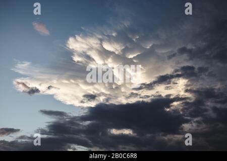 Picture of a stormy cloudscape at sunset. Stock Photo