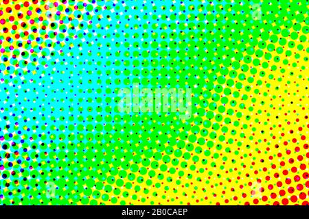 blue green red and yellow halftone pattern. colorful halftone background and texture. illustration. Stock Photo